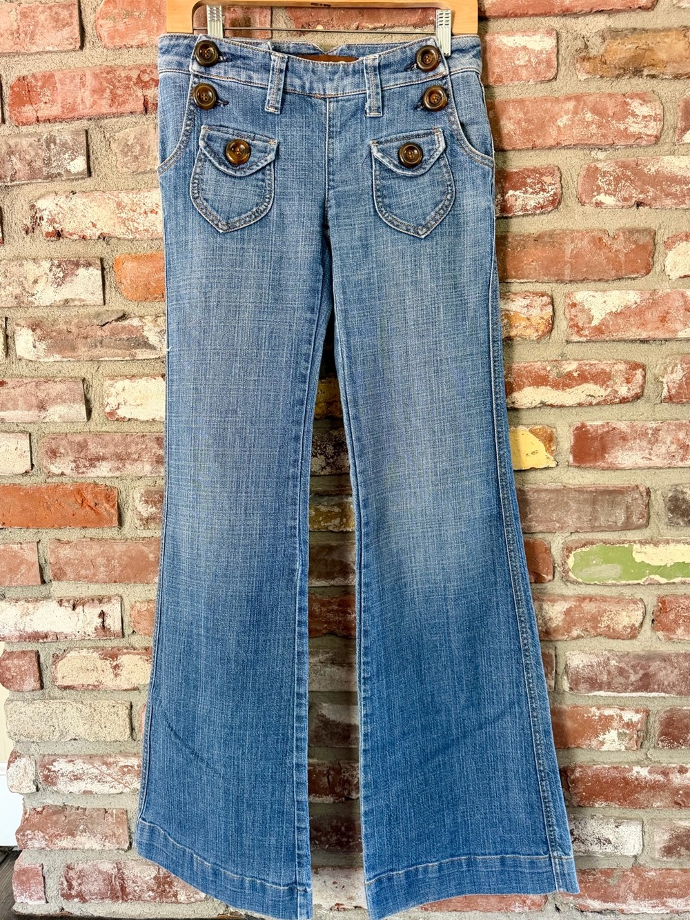 Dittos Y2K Vintage Button-Front Flared Trouser Jeans
